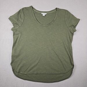 Tommy Bahama Round Neck T-Shirt Short‎ Sleeve Cotton Green Women's X-Large